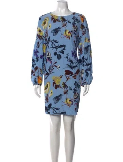 Pre-owned Tibi Silk Mini Dress In Blue