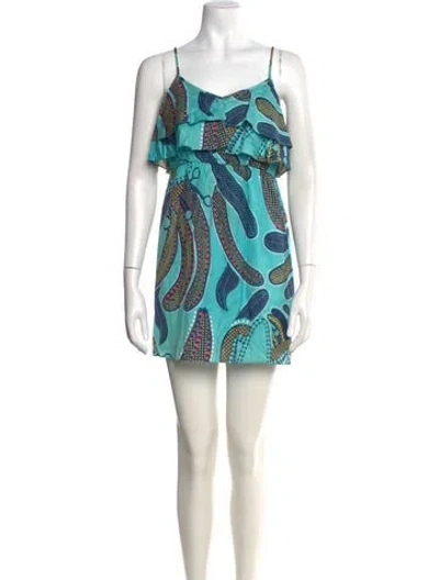 Pre-owned Tibi Silk Mini Dress In Blue