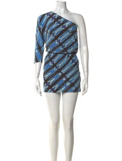 Pre-owned Tibi Silk Mini Dress In Blue