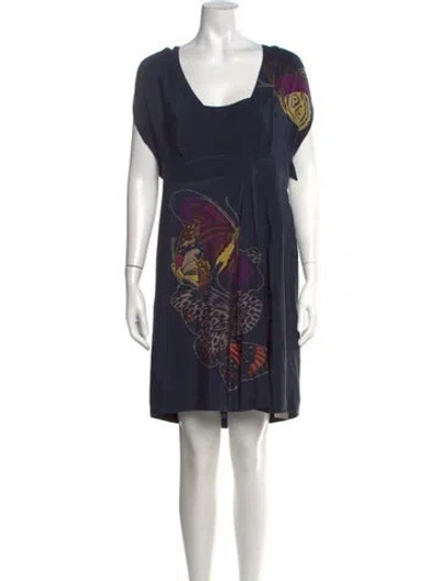 Pre-owned Tibi Silk Mini Dress In Blue
