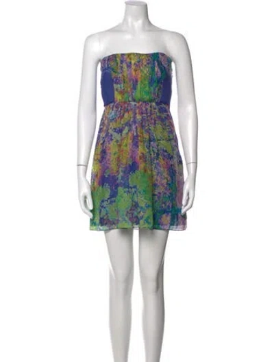 Pre-owned Tibi Silk Mini Dress In Blue