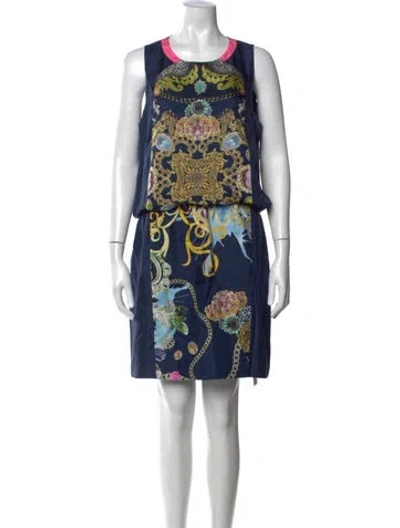 Pre-owned Tibi Silk Mini Dress In Blue