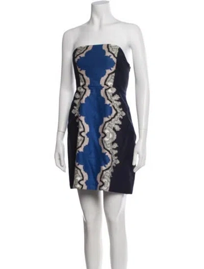 Pre-owned Tibi Silk Mini Dress In Blue