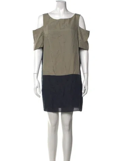 Pre-owned Tibi Silk Mini Dress In Blue