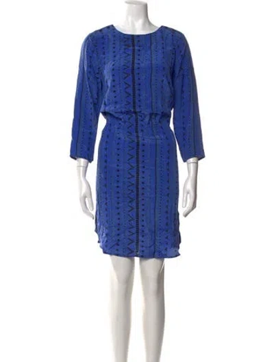 Pre-owned Tibi Silk Mini Dress In Blue