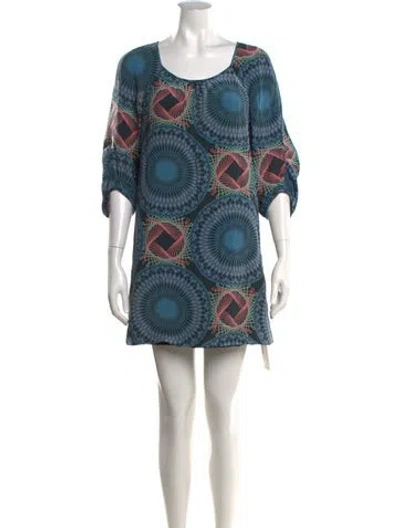 Pre-owned Tibi Silk Mini Dress In Blue