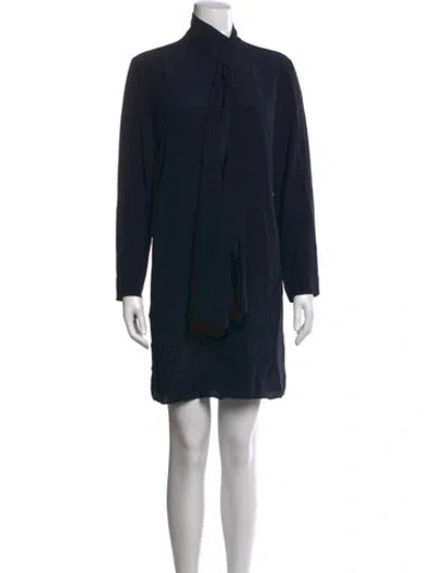 Pre-owned Tibi Silk Mini Dress In Blue
