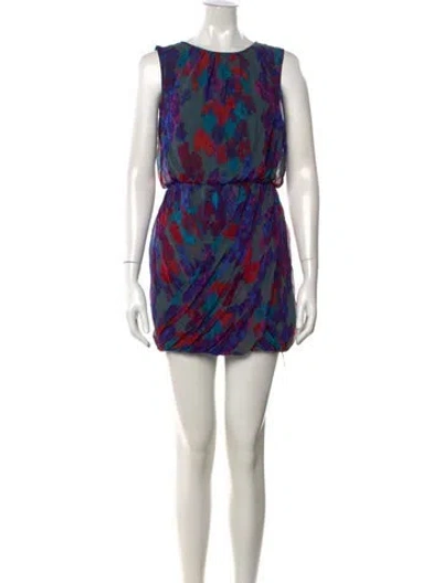 Pre-owned Tibi Silk Mini Dress In Blue