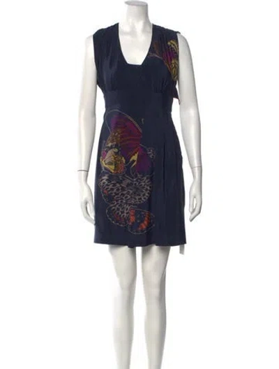 Pre-owned Tibi Silk Mini Dress In Blue