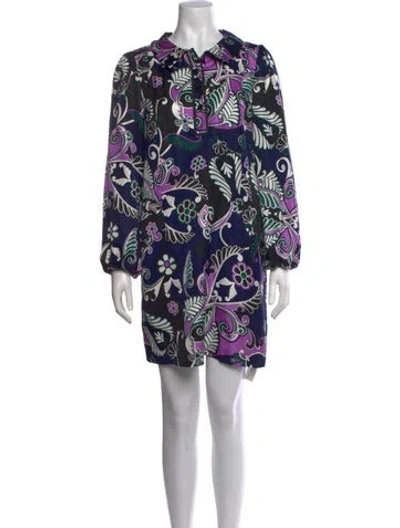 Pre-owned Tibi Silk Mini Dress In Blue