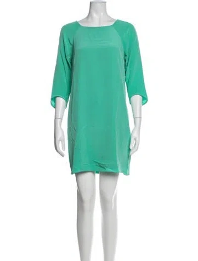 Pre-owned Tibi Silk Mini Dress In Blue/green