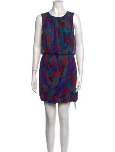 Pre-owned Tibi Silk Mini Dress In Blue/purple