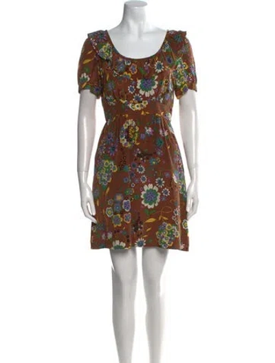 Pre-owned Tibi Silk Mini Dress In Brown