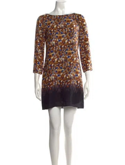 Pre-owned Tibi Silk Mini Dress In Brown