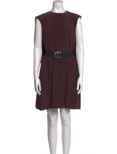Pre-owned Tibi Silk Mini Dress In Burgundy