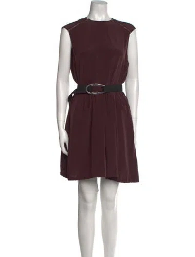 Pre-owned Tibi Silk Mini Dress In Burgundy