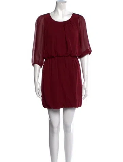Pre-owned Tibi Silk Mini Dress In Burgundy