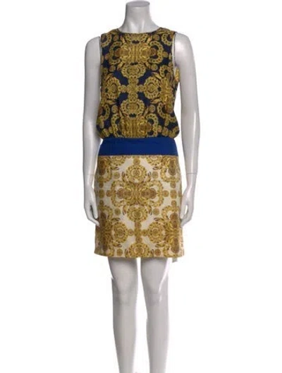 Pre-owned Tibi Silk Mini Dress In Gold