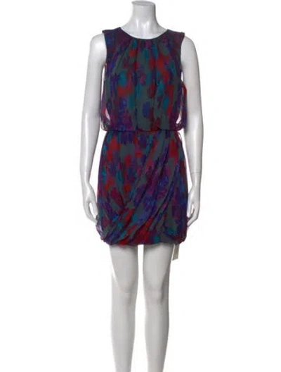 Pre-owned Tibi Silk Mini Dress In Gray