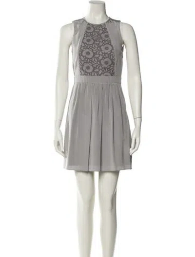 Pre-owned Tibi Silk Mini Dress In Gray