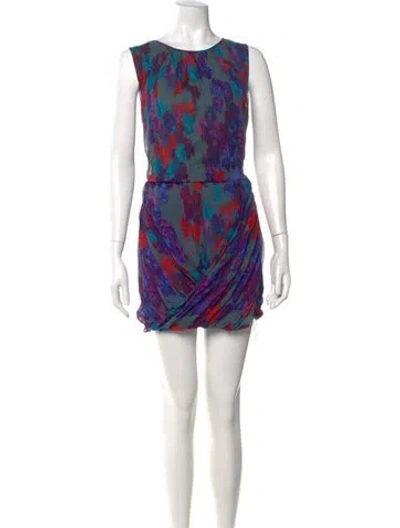 Pre-owned Tibi Silk Mini Dress In Gray
