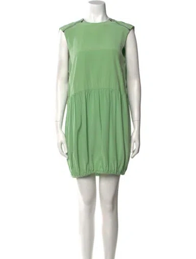 Pre-owned Tibi Silk Mini Dress In Green