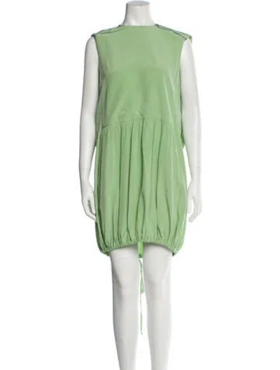 Pre-owned Tibi Silk Mini Dress In Green