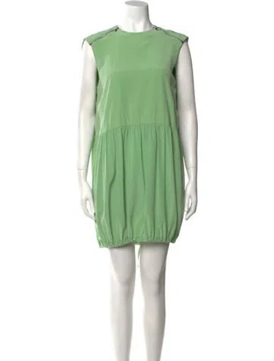 Pre-owned Tibi Silk Mini Dress In Green