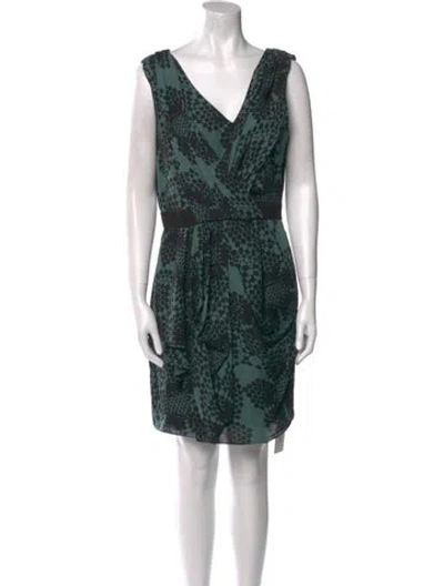 Pre-owned Tibi Silk Mini Dress In Green