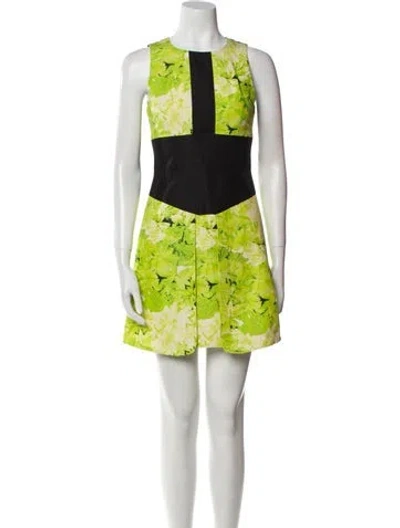 Pre-owned Tibi Silk Mini Dress In Green