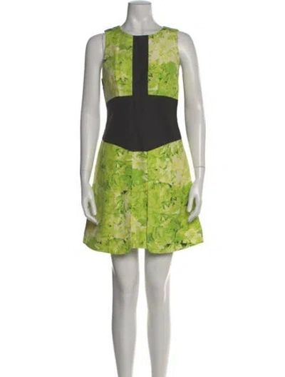 Pre-owned Tibi Silk Mini Dress In Green