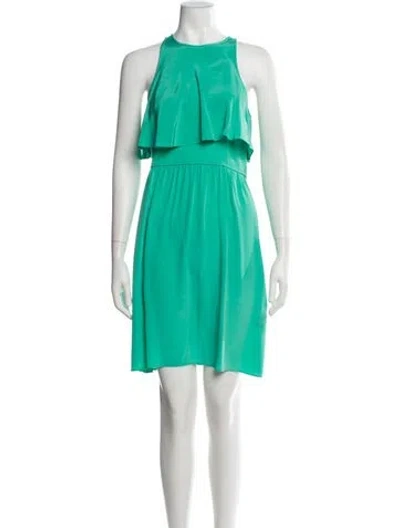 Pre-owned Tibi Silk Mini Dress In Green