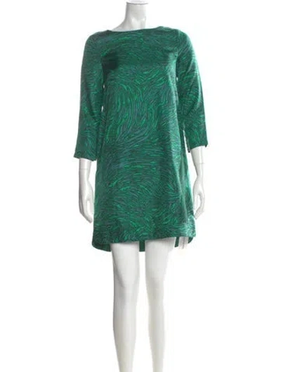 Pre-owned Tibi Silk Mini Dress In Green