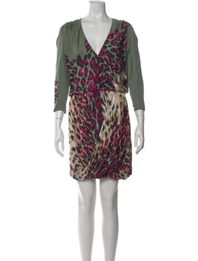 Pre-owned Tibi Silk Mini Dress In Green