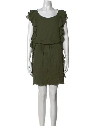 Pre-owned Tibi Silk Mini Dress In Green