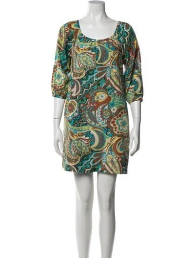 Pre-owned Tibi Silk Mini Dress In Green