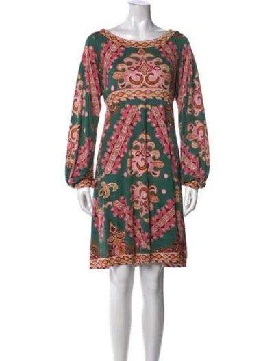 Pre-owned Tibi Silk Mini Dress In Green