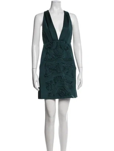 Pre-owned Tibi Silk Mini Dress In Green