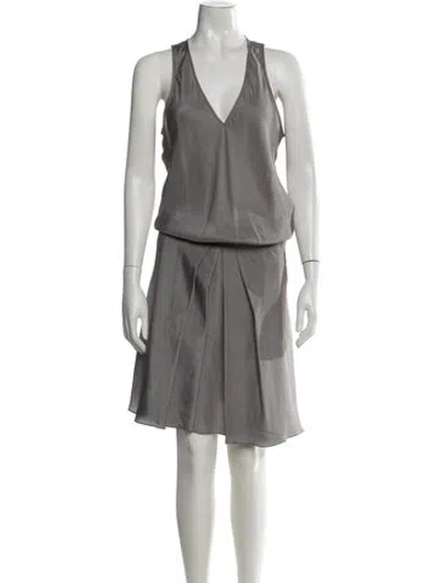 Pre-owned Tibi Silk Mini Dress In Grey