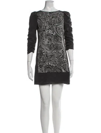 Pre-owned Tibi Silk Mini Dress In Grey