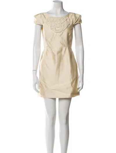 Pre-owned Tibi Silk Mini Dress In Neutral