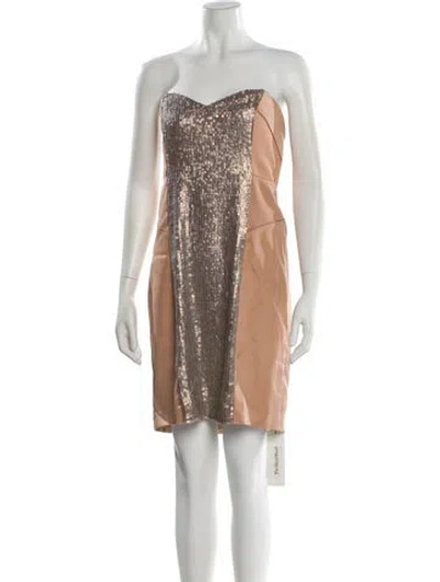 Pre-owned Tibi Silk Mini Dress In Neutral