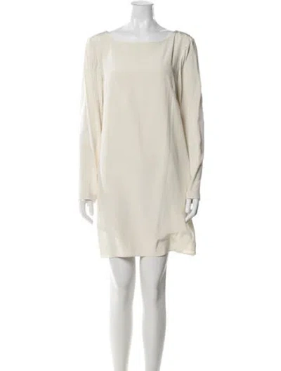 Pre-owned Tibi Silk Mini Dress In Neutral