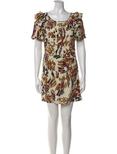 Pre-owned Tibi Silk Mini Dress In Neutral