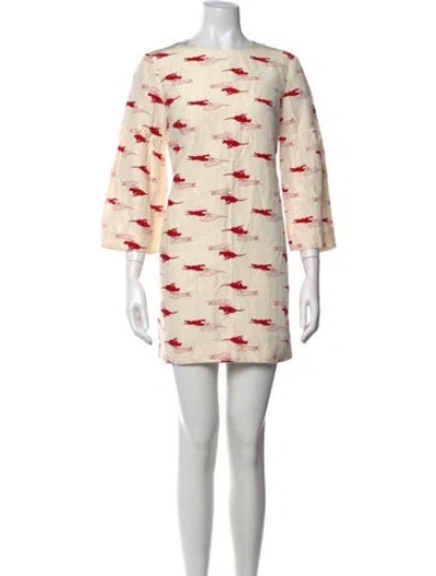 Pre-owned Tibi Silk Mini Dress In Neutral