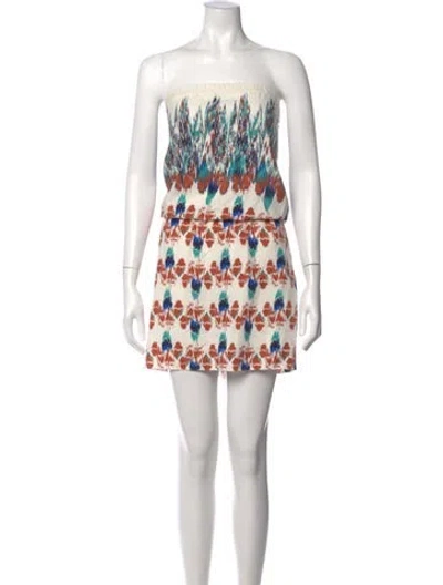 Pre-owned Tibi Silk Mini Dress In Neutral