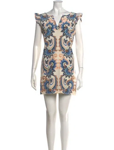 Pre-owned Tibi Silk Mini Dress In Neutral