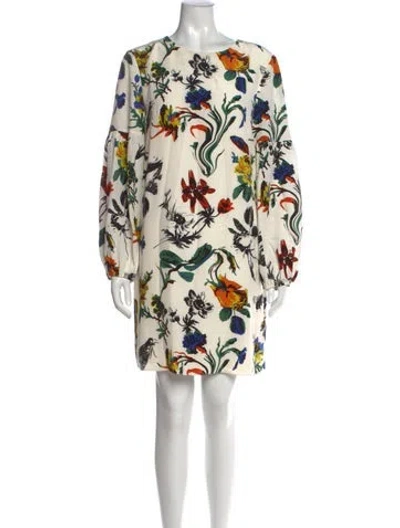 Pre-owned Tibi Silk Mini Dress In Neutral