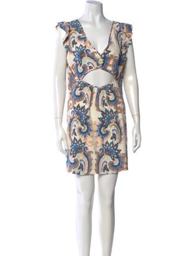Pre-owned Tibi Silk Mini Dress In Neutrals