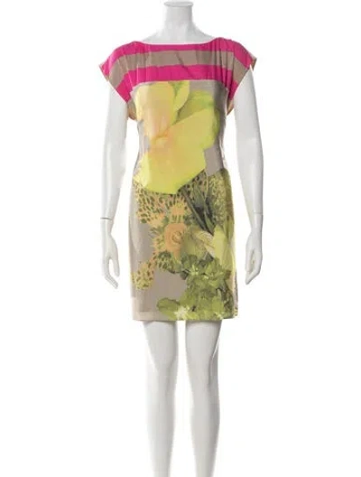 Pre-owned Tibi Silk Mini Dress In Neutrals